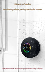 2025 Bathroom Waterproof Wireless LED Bluetooth Speaker Large Suction Cup Mini Portable Speaker Outdoor Sports Stereo Speaker