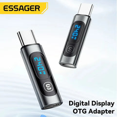 Essager USB 2.0 OTG Adapter 240W Fast Charging USB C To Type C Display Adapter OTG Connector For Samsung Xiaomi Huawei Lenovo