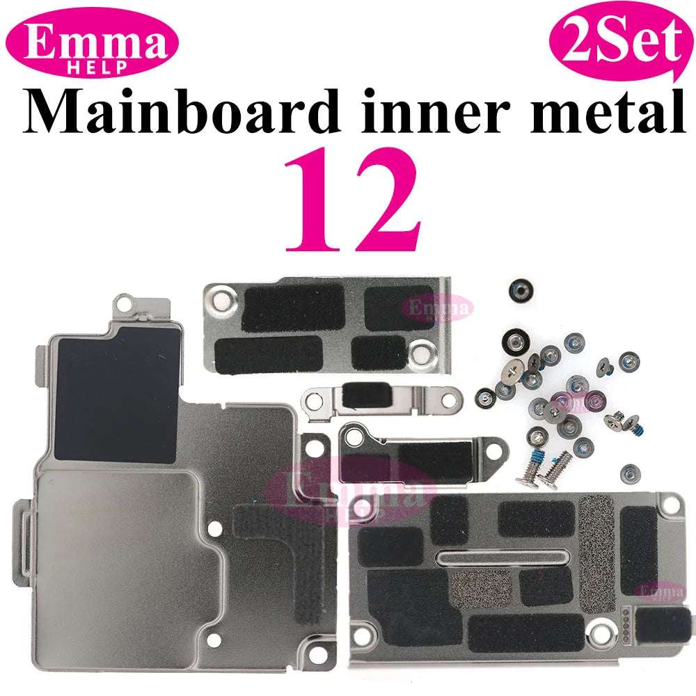2Set Inner Metal Cover Plate Mainboard inner Iron with Screws For iPhone 13 12 15 Pro Max 14 Plus Bracket Holder Screw Parts