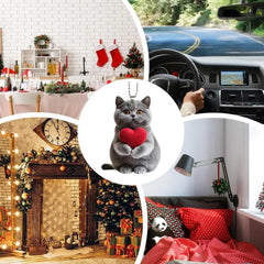 2D Acrylic Car Pendant Cute Cat Acrylic Animal Pendant for Rearview Vehicle Interior Decoration Automotive Trim Road Trip Fun