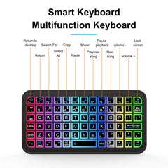 Mini Backlit RGB Bluetooth Keyboard for PC Tablet Laptop Rechargeable Wireless Bluetooth Keyboard for iPad IOS Android Macbook