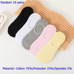 5/10 Pairs of WOMEN and MEN Cotton Socks, Casual Breathable Short Socks, and Girls' Cartoon Bear Low Cut Ankle Boat Socks