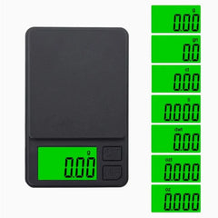 ميزان جيب دقيق 1000 جرام × 0.1 جرام - ميزان رقمي للجرامات والأطعمة والمجوهرات والأونصات/الحبوب مزود بشاشة LCD بإضاءة خلفية - ميزان صغير للسفر