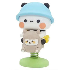 Cute Bubu Dudu Panda Bear Figure Kawaii Cartoon Panda Model Creative Exciting Spring Animal Car Ornaments