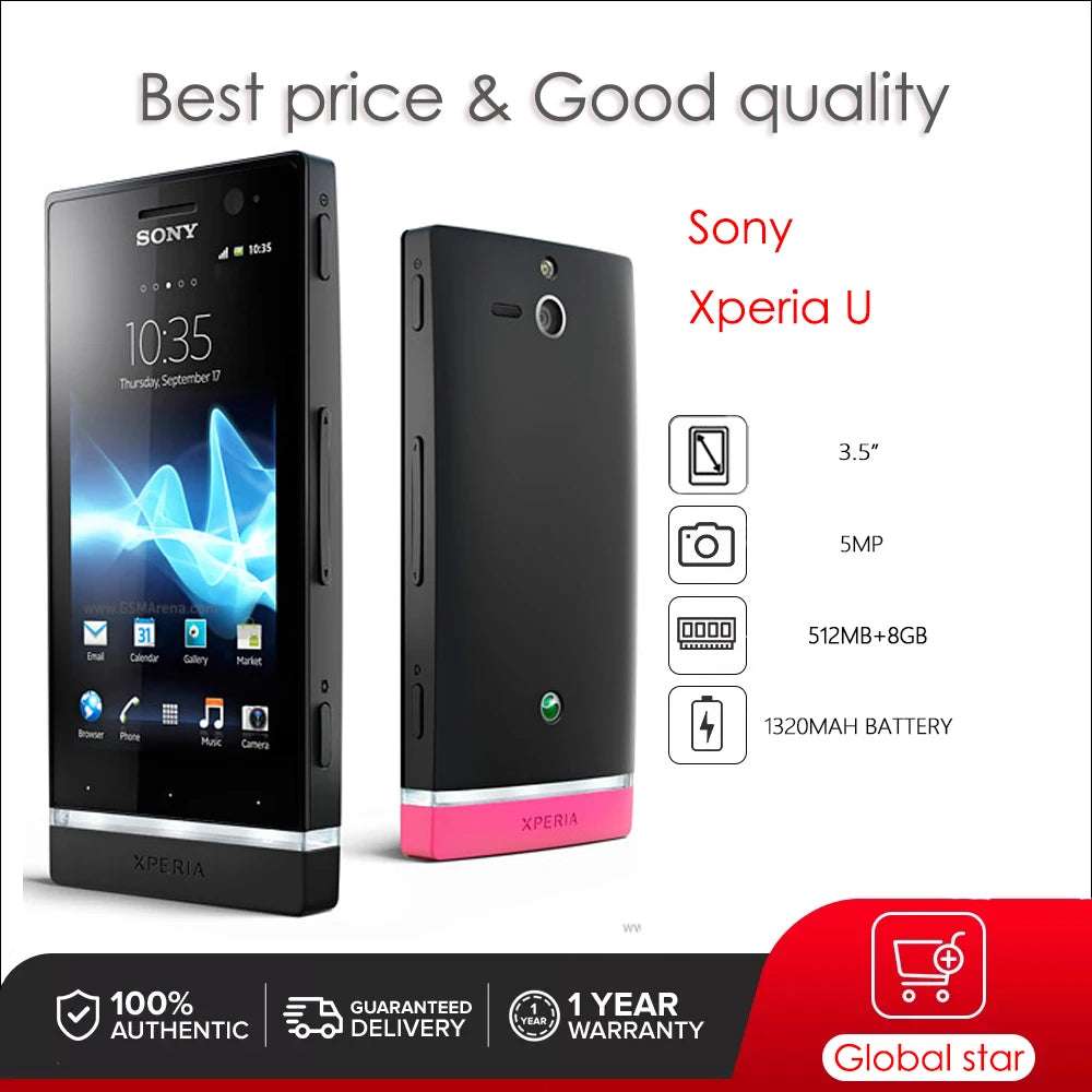 Sony Xperia U ST25i Original Unlocked Octa-core 3.5" 8GB Snapdragon Cellphone 5MP  Smartphone