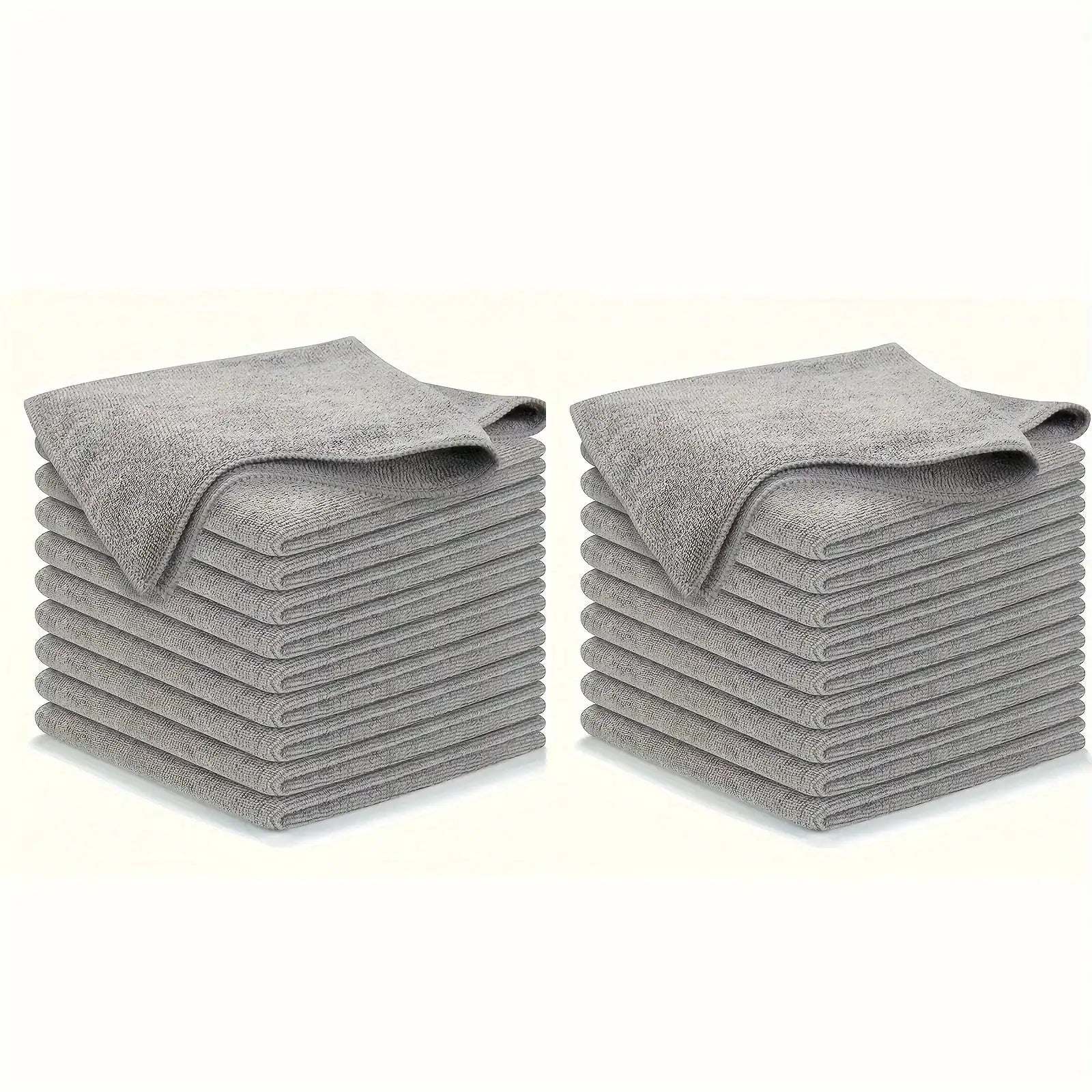 5/10/20pcs Kitchen Towel, Ultra-fine Fiber Light Gray Cleaning Cloth Set, Absorbent, Soft And Stain-removing Cloth - Mumzar