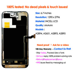 High quality AAA incell LCD For iPhone 14 Pro Max Display Touch 14 promax Screen Replacement Digitizer Assembly Repair parts