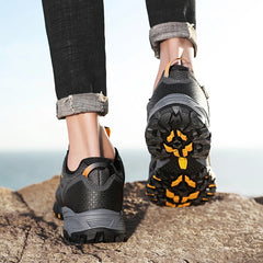 HIKEUP Breathable Cushioning Nonslip Sneakers Men's Hiking Shoes Running Trekking Sneakers Outdoor Mountain Sports Shoes for Men