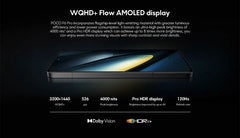 هاتف POCO F6 Pro Snapdragon 8 Gen 2 النسخة العالمية، شاشة AMOLED Flow مقاس 6.67 بوصة بدقة WQHD+ ومعدل تحديث 120 هرتز، وبطارية 5000 مللي أمبير في الساعة، وشحن فائق السرعة 120 واط