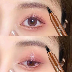 Four-pronged eyebrow pencil,waterproof,long-lasting,non-decoloring,four-pronged wild eyebrow pencil,liquid water eyebrow pencil