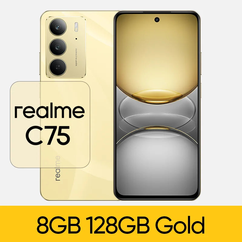 هاتف realme C75 4G الذكي IP69 IP68 مقاوم للغبار والماء بدرجة عسكرية 5828 مللي أمبير في الساعة 45 وات شحن عكسي متين