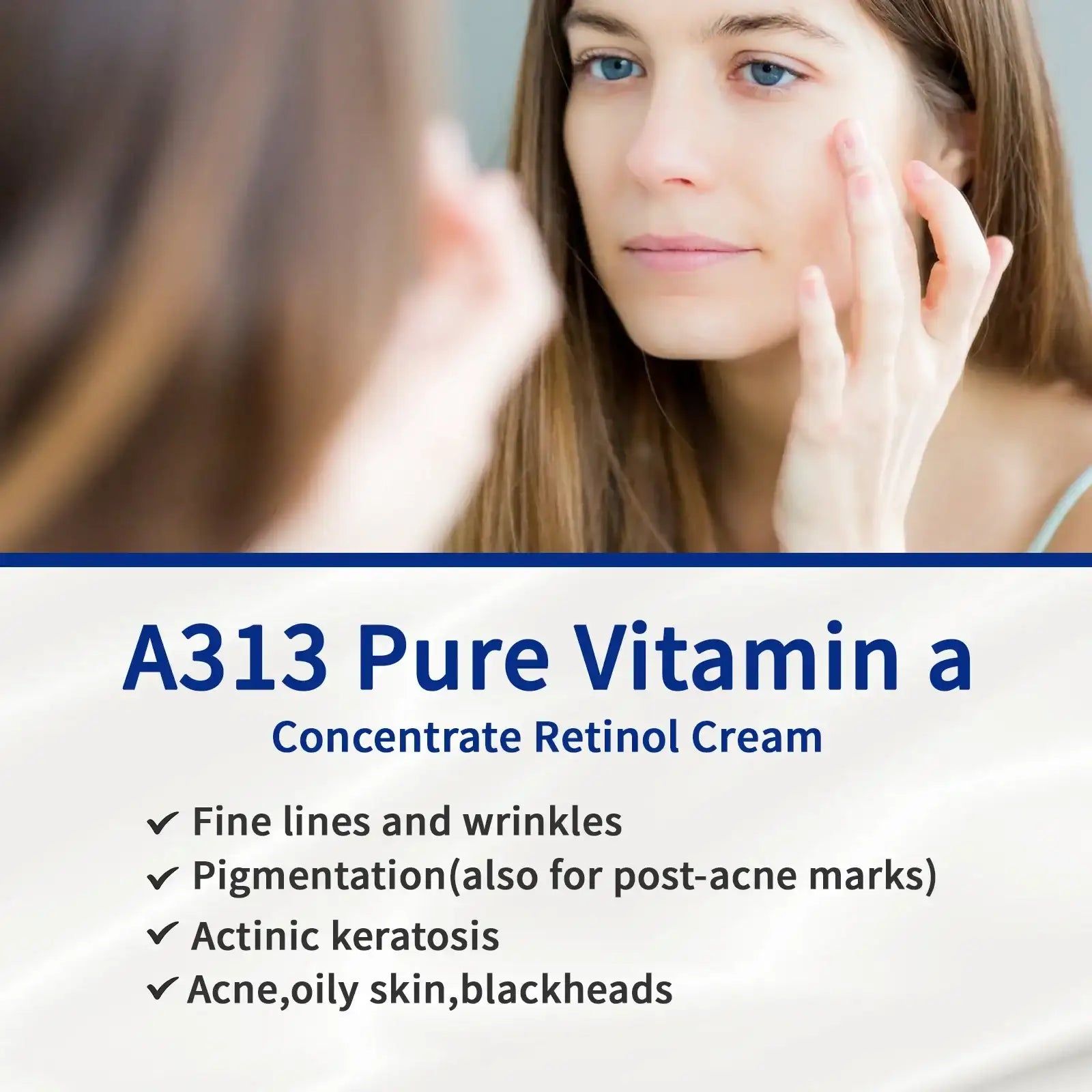 A313 Pure Vitamin A Retinol Cream 50g - Anti-Aging, Moisturizing, Acne Prevention with 200,000 IU Retinyl Palmitate for Face & D