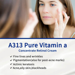 A313 Pure Vitamin A Retinol Cream 50g - Anti-Aging, Moisturizing, Acne Prevention with 200,000 IU Retinyl Palmitate for Face & D