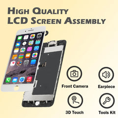 For iPhone 8 Plus 8P LCD Display Full Set Screen Replacement Kit Touch Digitizer Assembly with Front Camera A1864 A1897 A1898