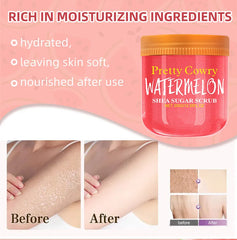 Watermelon Sugar Salt Scrub Natural watermelon extract and sugar-salt formula gently exfoliate and hydrate leaving skin glowing