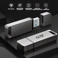 New 16TB Flash Drive USB 3.2 High Speed Transfer Type C U Metal Flash SSD Portable Mini Flash Drive Memory Waterproof U Drive