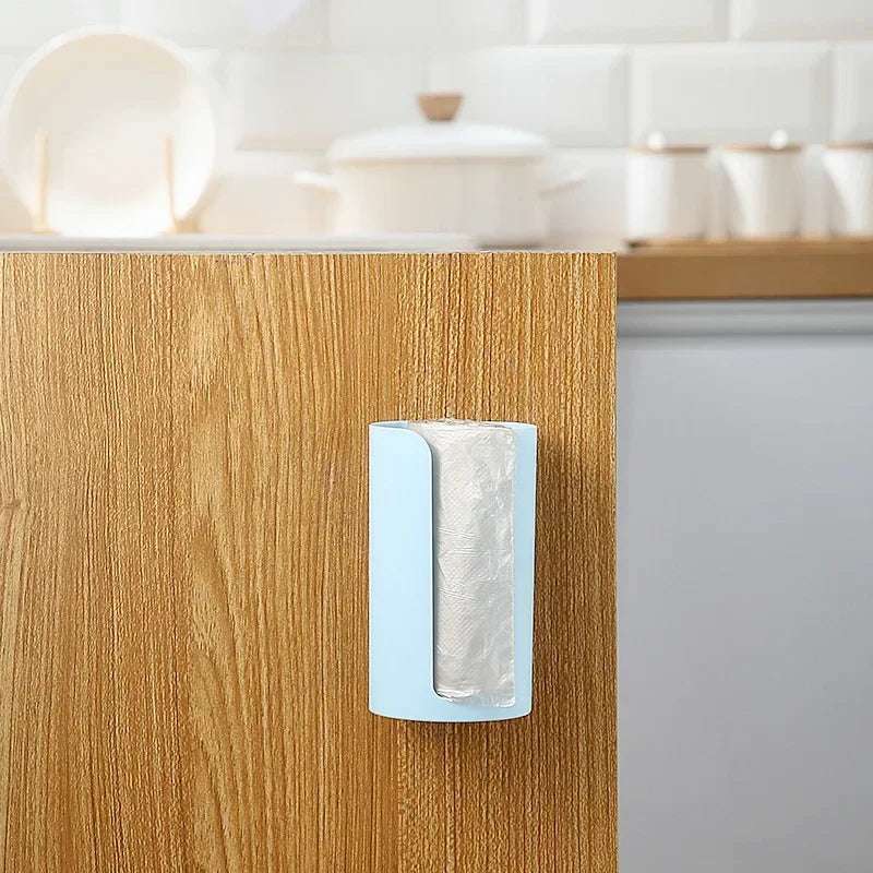 Holder Punch-free Self-adhesive Wall-mounted Household Bathroom Kitchen Garbage Bags Storage Rack Plastic Bags Organizer Box