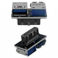 Female Motherboard Adapter USB 3.0 19 20 Pin Socket to Dual USB 3.0 A Splitter Anti-Interference Ability Stability