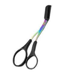 1PCS Eyebrow Trimmer Scissor,2024 New Stainless Steel Eyebrow Scissors with Comb,Portable Non Slip Professional Eyebrow Trimmer