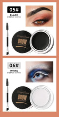 Eyebrow Styling Cream – 6 Colors, Clear Gel Wax Tint Brow Lift with Brush - Mumzar