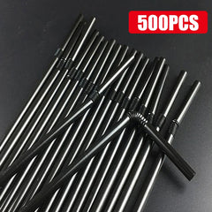 50-1000 قطعة من ماصات الشرب الملونة والأسود من rietjes مرنة لمستلزمات حفلات الزفاف وماصات الشرب للمطبخ بالجملة