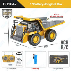 Four-Wheel Drive Remote Control Excavator 4x4 Alloy Dump Truck Excavator Loader Model Construction Vehicle Toy Children's Gift