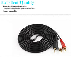 3.5mm to 2 RCA audio Video cable Y Splitter cable for PC DVD Computer TV Recorder Speakers
