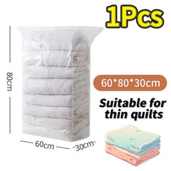 Vacuum Storage Bags No Need Pump Large Plastic Storage Bags for Storing Clothes blankets Compression Empty Bag Travel Accessorie