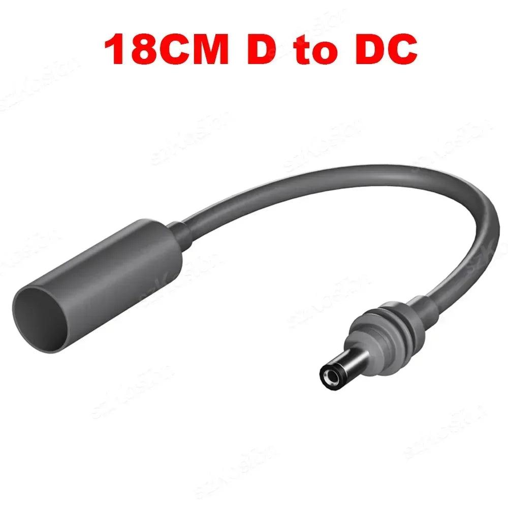 DC barrel adapter cable, 18 cm, black, 5.5x2.1 plug to barrel connector