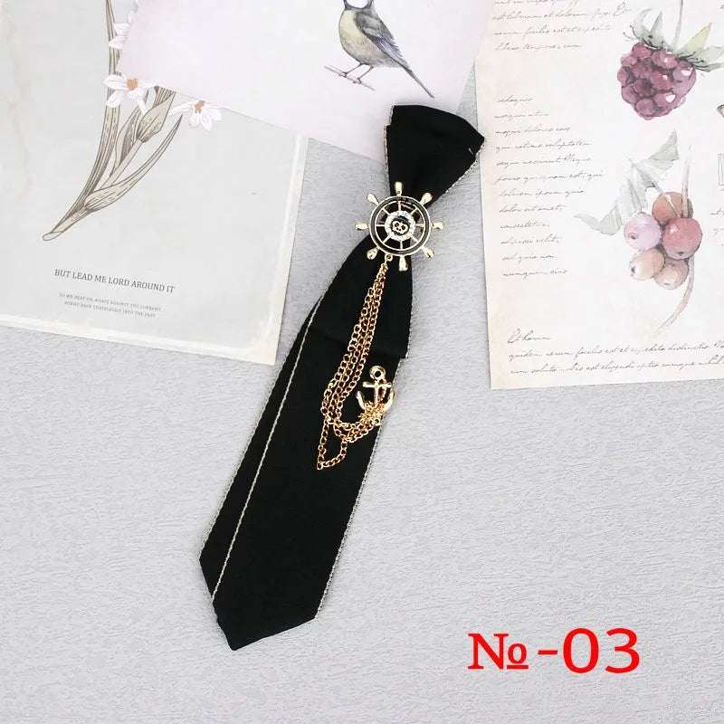 Hand Made Black Ribbon Tie Crystal Rhinestone Jewelry Men Shirts Hot New Girl Boys Collar Neck Ties School Uniform Women Necktie