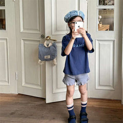 2025 Summer New Children Short Sleeve T Shirts Fashion Letter Print Boys Girls Casual T Shirts Baby Loose Tops Kids Tee Clothes