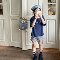 2025 Summer New Children Short Sleeve T Shirts Fashion Letter Print Boys Girls Casual T Shirts Baby Loose Tops Kids Tee Clothes
