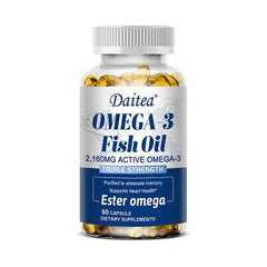 Daitea Fish Oil Capsule 2160mg Supplement Rich in DHA & EPA, Cognitive, Core Health, Immune Support, Non-GMO
