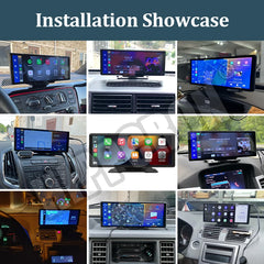 10.26 بوصة مرآة سيارة راديو مشغل فيديو متعدد الوسائط عالمي لاسلكي Carplay شاشة أندرويد أوتو مع بلوتوث AUX USB
