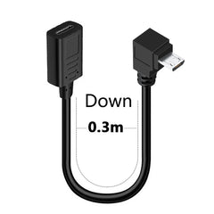 90 angle Type-C Female To Micro-B Micro male USB Charger Data otg cable adapter oy left/right/up/down