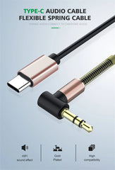 كابل صوت قابل للسحب من OLAF USB C إلى 3.5 مم لسيارة iPhone 15 كابل AUX بمقبس 3.5 مم إلى كابل مكبر صوت بمحول الكوع