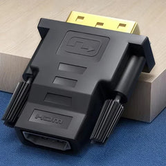 محول كابل متوافق مع DVI إلى HDMI بدقة 1080 بكسل، موصل DVI ذكر إلى أنثى ثنائي الاتجاه لجهاز عرض PS3، كمبيوتر محمول، صندوق تلفزيون