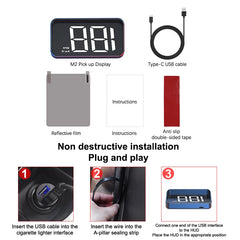 Car Speedometer KM/H HUD GPS Head Up Display Digital Speed Meter Windshield Projector For Vehicles Auto Electronics Accessories