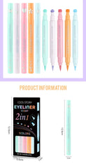 COOL STORY 5pcs Dual-ended Eyeliner Set Color Stamp Matte Long Lasting Quick Drying Waterproof Sweat Eyeliner