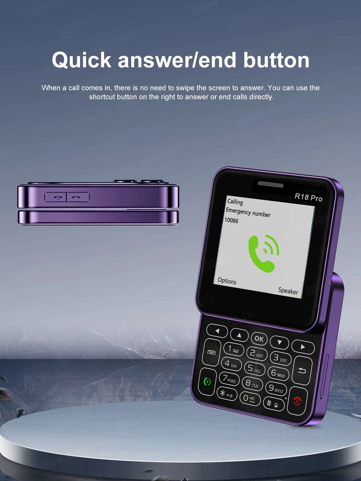 SERVO R18 PRO Side Slider Mobile Phone 2.4" Rotate Display Dual SIM Standby Magic Voice Flashlight 2G GSM Card Button Cellphones