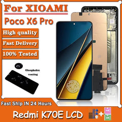 6.67"AMOLED For Xiaomi Poco X6 Pro X6Pro 5G 2311DRK48G LCD With Touch Screen Digitizer Assembly For Redmi K70E K70e 2311DRK48C
