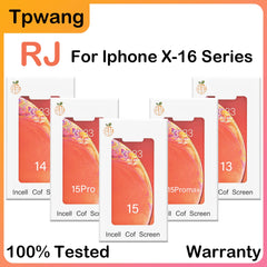 شاشة لمس LCD OLED ناعمة/Incell RJ جديدة 16PM لهاتف iPhone X XR XSMAX 11 12 13 14 15 16PROMAX PLUS MINI