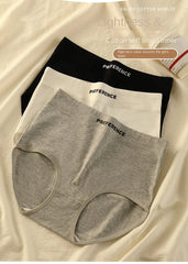3PCS/set Color Panties Cotton Women Comfortable High-waist Underwear Soft Lingerie Breathable Female Panty Fitness Sports Briefs