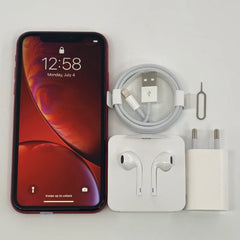 هاتف iPhone XR الأصلي بذاكرة وصول عشوائي (RAM) سعة 3 جيجابايت وذاكرة قراءة فقط سعة 64 جيجابايت/128 جيجابايت/256 جيجابايت، مفتوح الهوية بخاصية التعرف على الوجه NFC، هاتف ذكي يدعم تقنية 4G LTE، بشاشة 6.1 بوصة، سداسي النواة، iphonexr