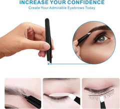 4PCS Tweezers Set Professional Makeup Tools Stainless Steel Tweezers for Eyebrows for Facial Hair and Ingrown Hair Removal