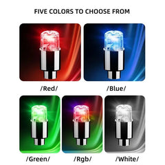 4Pcs Colorful LED Wheel Valve Lights Motorcycle Car Wheel Tire Valve Caps Universal Dustproof Bicycle Valve Cover