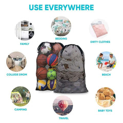 Large Size Laundry Mesh Bag Solid Color Drawstring Laundry Bag Anti-snagging Anti-deformation Mesh Clothes Washing Bag 60x90cm