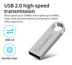 محرك أقراص فلاش SomnAmbulist USB 2.0 عالي السرعة لأجهزة الكمبيوتر المحمولة بسعة 32 جيجابايت و64 جيجابايت و128 جيجابايت، محرك أقراص فلاش USB صغير بسعة 16 جيجابايت و32 جيجابايت و64 جيجابايت و8 جيجابايت و4 جيجابايت