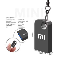 محرك أقراص فلاش صغير من شاومي بسعة 2 تيرابايت، USB 3.0، نقل فائق السرعة، قرص معدني، محرك أقراص USB من النوع C، قرص مقاوم للماء، SSD U Drive