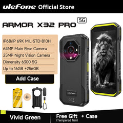 Armor X32 Pro 5G Rugged Phone Android  Waterproof Smartphone Up to 16GB RAM 256GB ROM  5.65”Dimensity 6300 NFC Mobile Phone